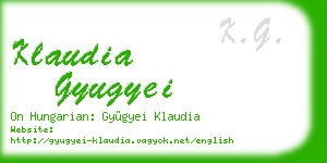 klaudia gyugyei business card